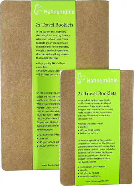 Hahnemühle Travel Booklets 140 g/m², 2 x 20 Blatt