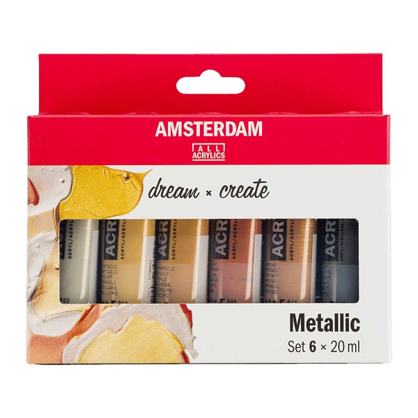 Amsterdam-Acryl-Serie Standard-Metallicfarben-Set 6 x 20 m