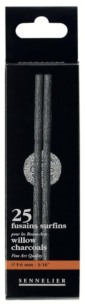 Sennelier Naturkohle - Zeichenkohle 25 Stück mittel