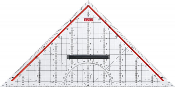 Geodreieck 30 cm, mit abnehmbarem Griff