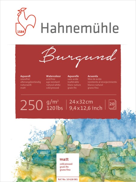 Hahnemühle Burgund Aquarellblock matt, 250g