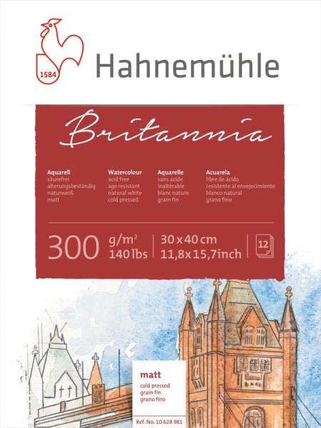 Hahnemühle Aquarellblock Britannia matt 300 g