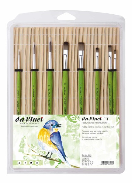 da Vinci FIT Hobby- und Schulmalpinsel in Bambusmatte, Serie 5329